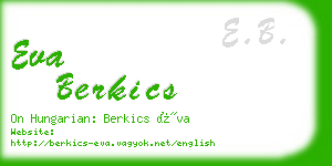 eva berkics business card